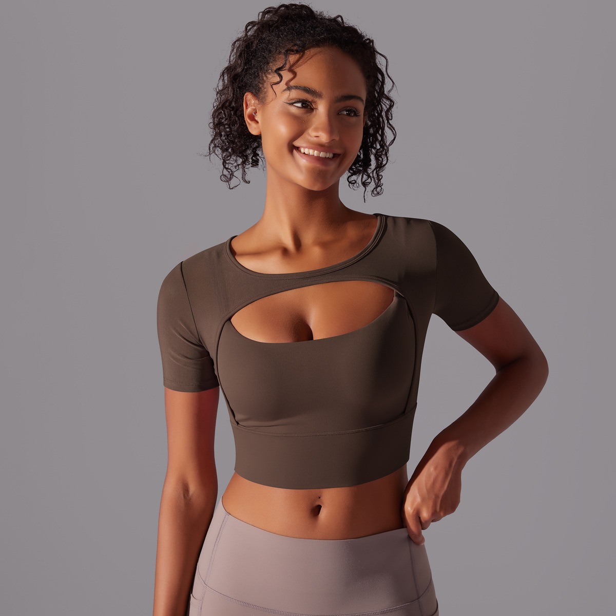 Yoga-Top für Damen – doppellagig mit Mesh