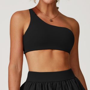 One-Shoulder Sport-BH für Damen – asymmetrischer Yoga-BH, schnell trocknend